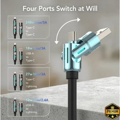 4-in-1 USB Fast Charging Cable - 240W