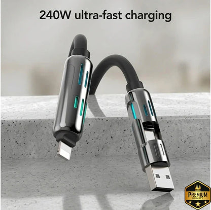 4-in-1 USB Fast Charging Cable - 240W
